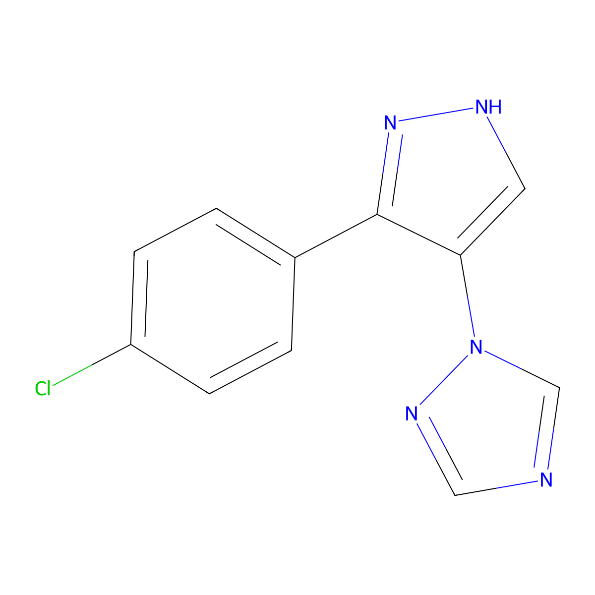 1-[3-(4-chlorophenyl)-1H-pyrazol-4-yl]-1H-1,2,4-triazole molecular structure, CAS 303996-63-6