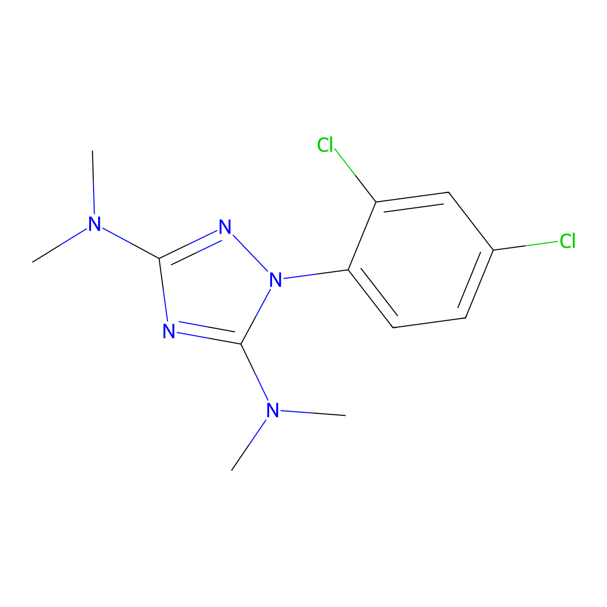 1-(2,4-dichlorophenyl)-N~3~,N~3~,N~5~,N~5~-tetramethyl-1H-1,2,4-triazole-3,5-diamine molecular structure, CAS 303996-65-8