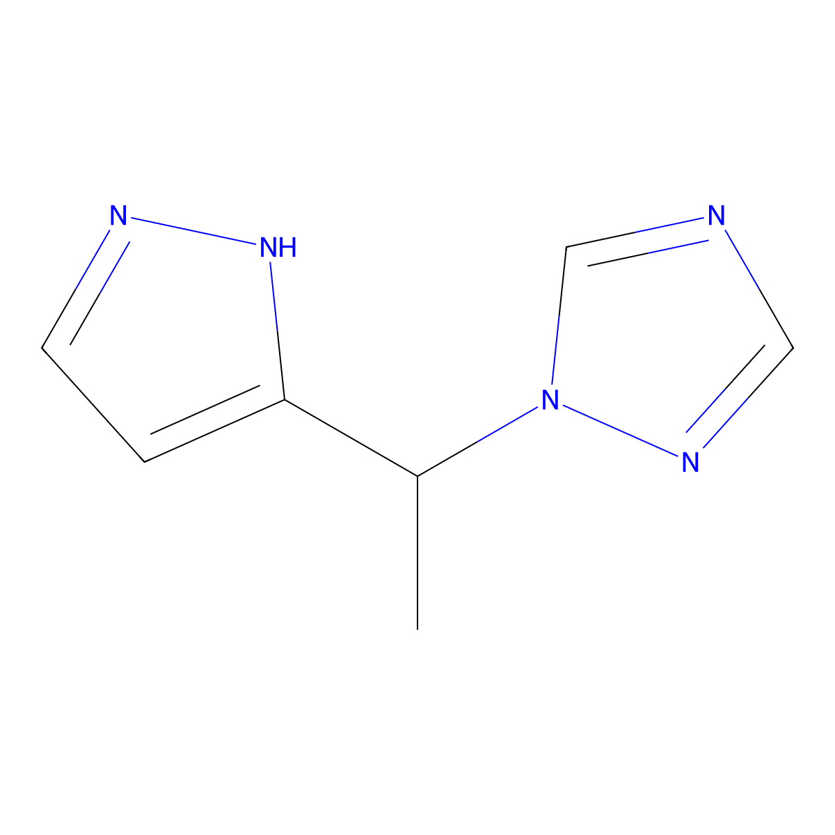 1-[1-(1H-pyrazol-3-yl)ethyl]-1H-1,2,4-triazole molecular structure, CAS 303996-69-2