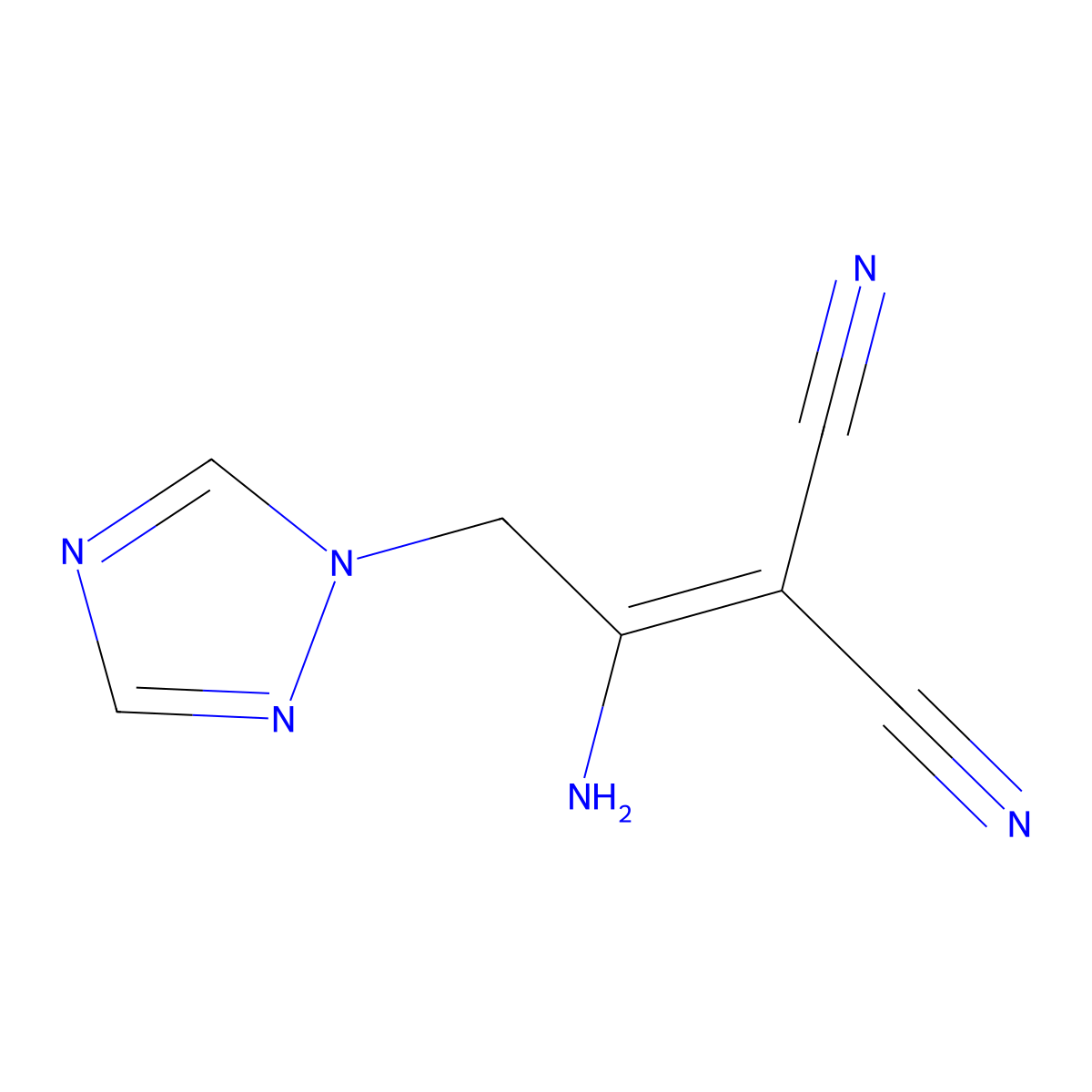 2-[1-amino-2-(1H-1,2,4-triazol-1-yl)ethylidene]malononitrile molecular structure, CAS 303996-80-7