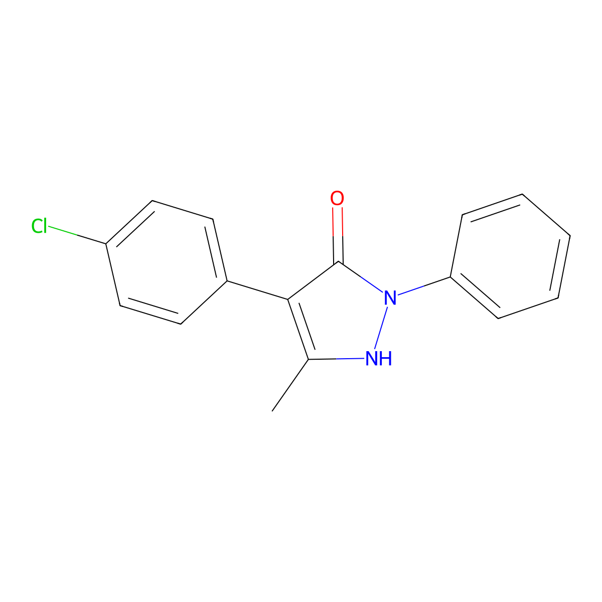 4-(4-chlorophenyl)-5-methyl-2-phenyl-1,2-dihydro-3H-pyrazol-3-one molecular structure, CAS 303996-81-8