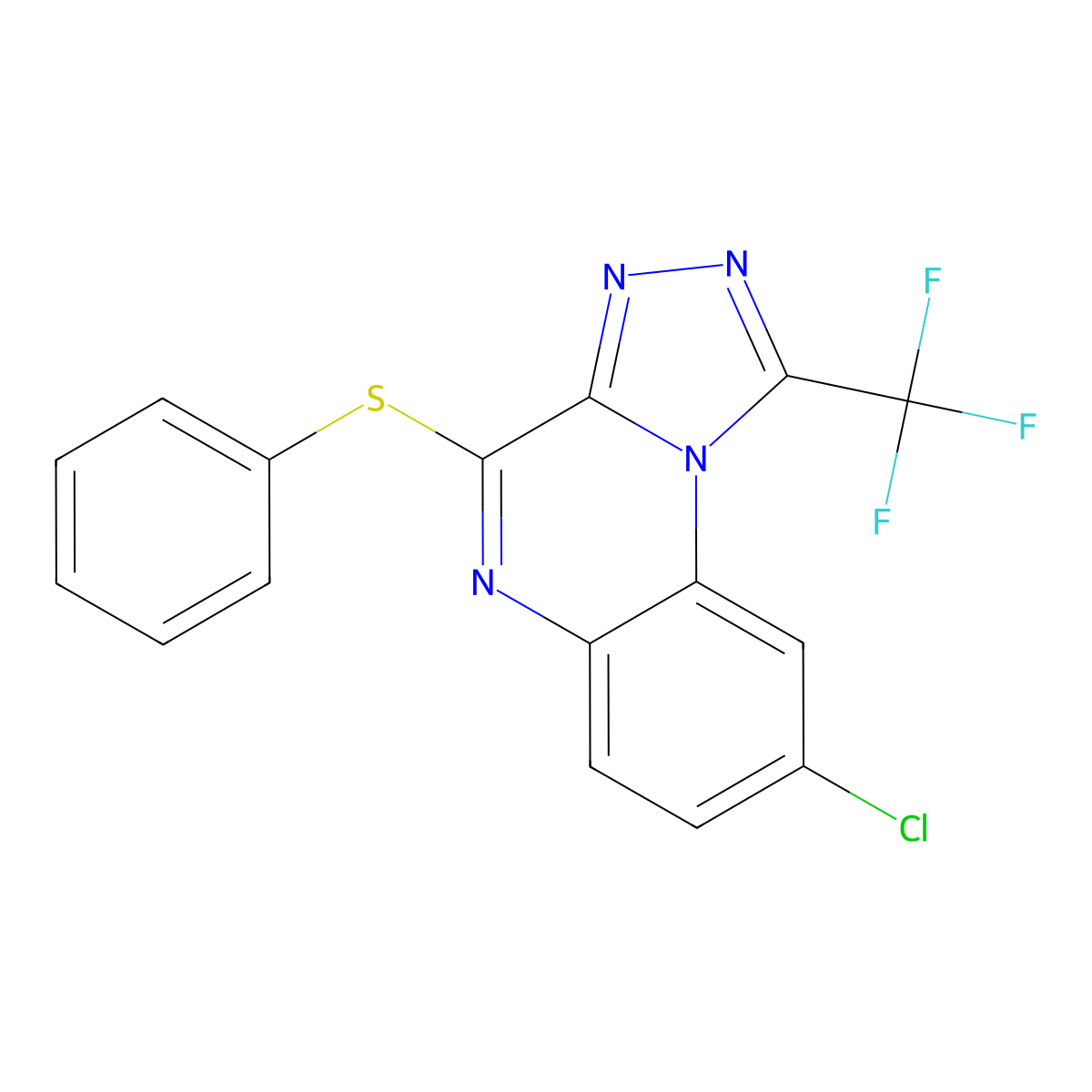 8-Chloro-4-phenylsulfanyl-1-(trifluoromethyl)-[1,2,4]triazolo[4,3-a]quinoxaline molecular structure, CAS 303997-35-5