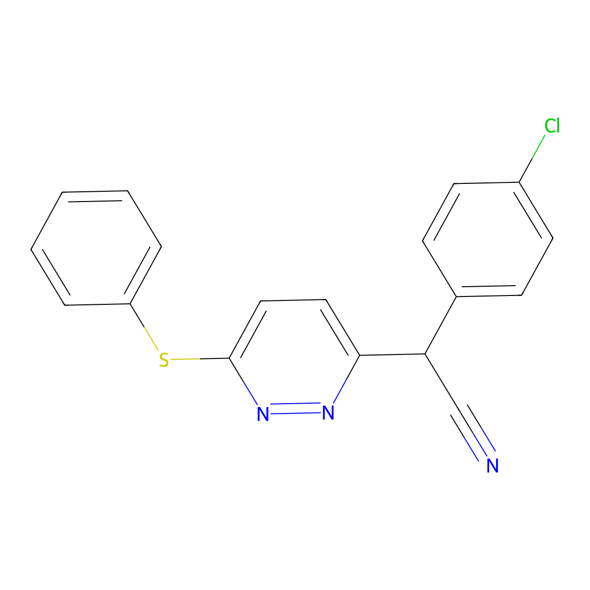 2-(4-Chlorophenyl)-2-[6-(phenylsulfanyl)-3-pyridazinyl]acetonitrile molecular structure, CAS 303997-39-9