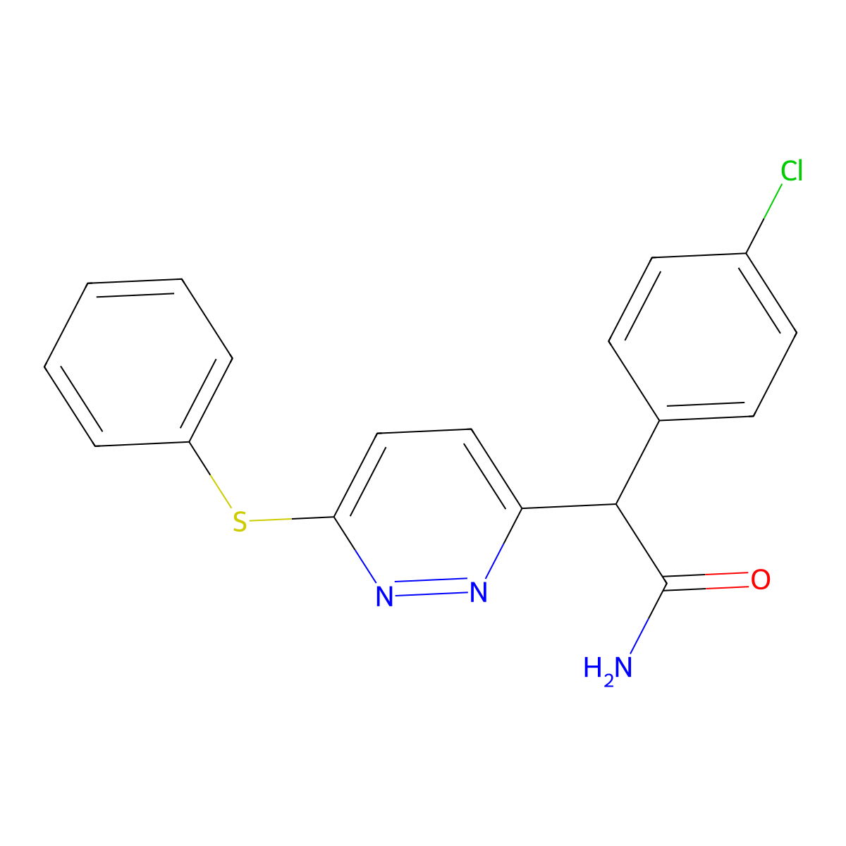 2-(4-Chlorophenyl)-2-[6-(phenylsulfanyl)-3-pyridazinyl]acetamide molecular structure, CAS 303997-45-7
