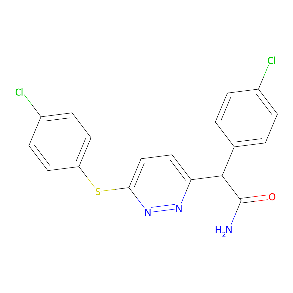 2-(4-Chlorophenyl)-2-{6-[(4-chlorophenyl)sulfanyl]-3-pyridazinyl}acetamide molecular structure, CAS 303997-46-8