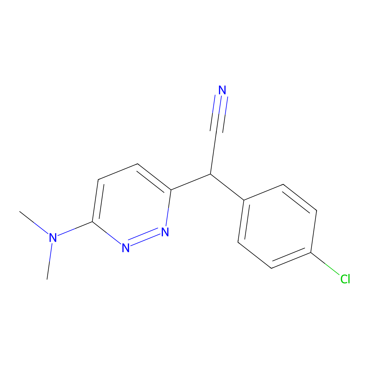 2-(4-Chlorophenyl)-2-[6-(dimethylamino)pyridazin-3-yl]acetonitrile molecular structure, CAS 303997-51-5