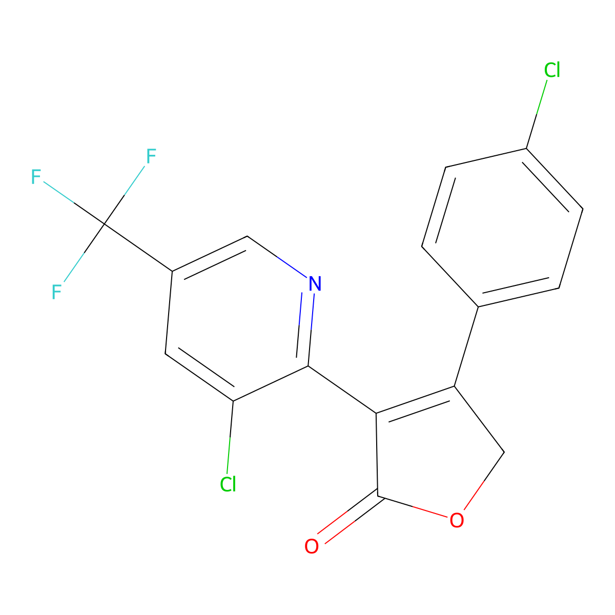 4-(4-chlorophenyl)-3-[3-chloro-5-(trifluoromethyl)-2-pyridinyl]-2(5H)-furanone molecular structure, CAS 303997-73-1