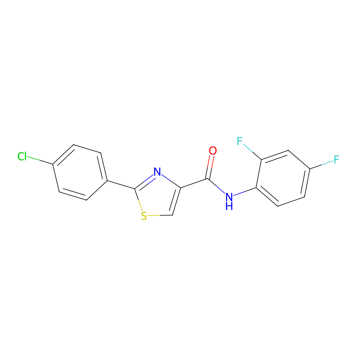 2-(4-chlorophenyl)-N-(2,4-difluorophenyl)-1,3-thiazole-4-carboxamide molecular structure, CAS 303997-96-8