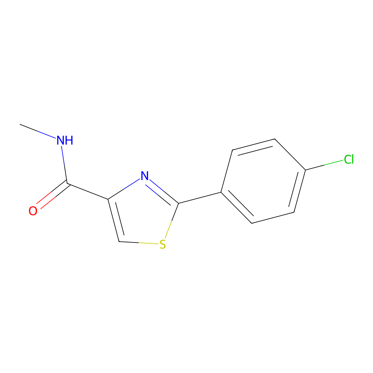 2-(4-chlorophenyl)-N-methyl-1,3-thiazole-4-carboxamide molecular structure, CAS 303998-00-7