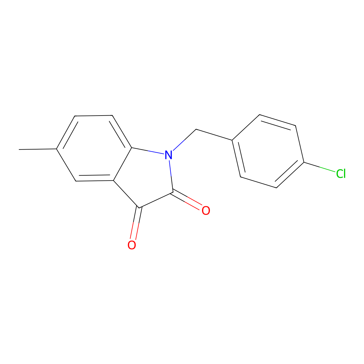 1-(4-chlorobenzyl)-5-methyl-1H-indole-2,3-dione molecular structure, CAS 303998-01-8