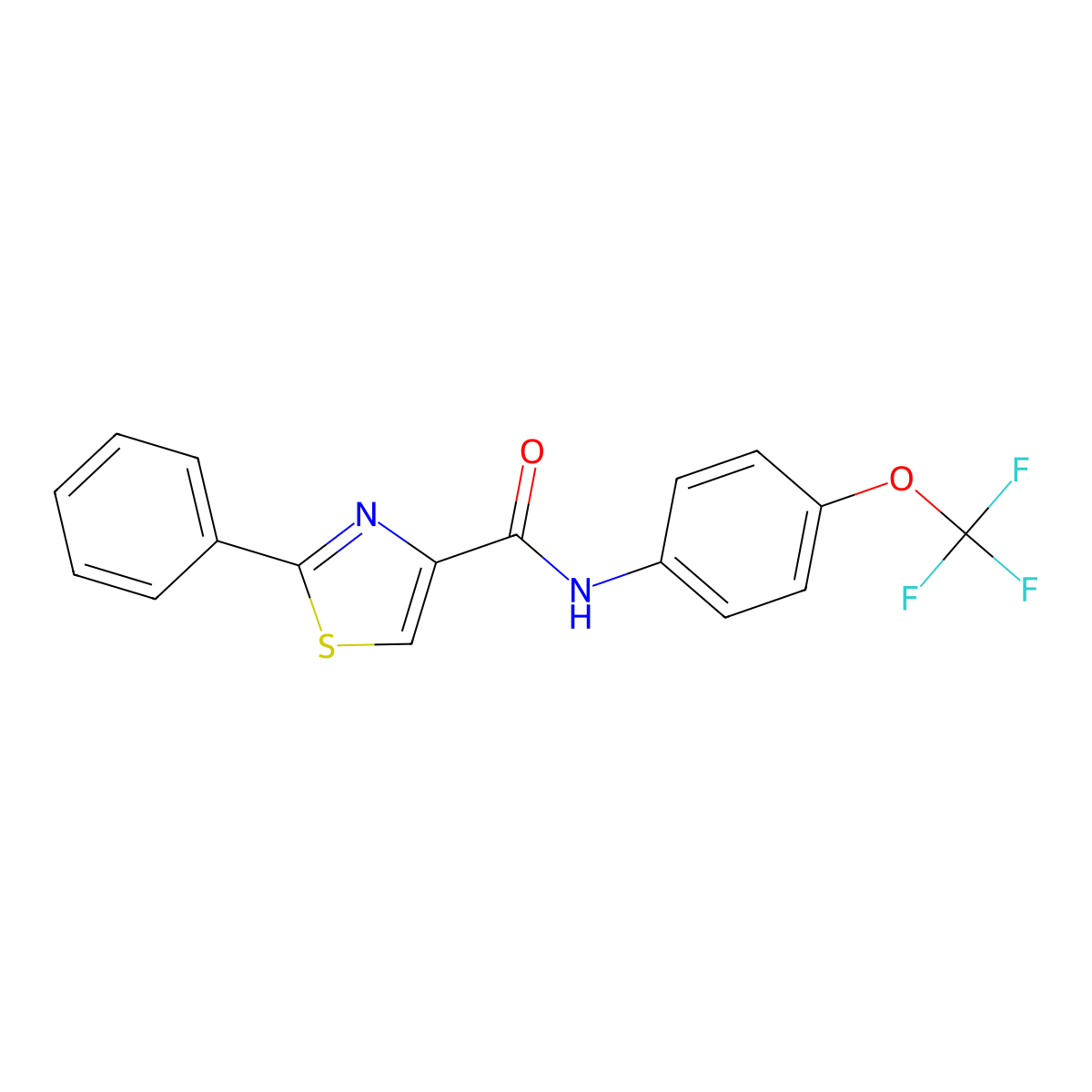 2-phenyl-N-[4-(trifluoromethoxy)phenyl]-1,3-thiazole-4-carboxamide molecular structure, CAS 303998-14-3