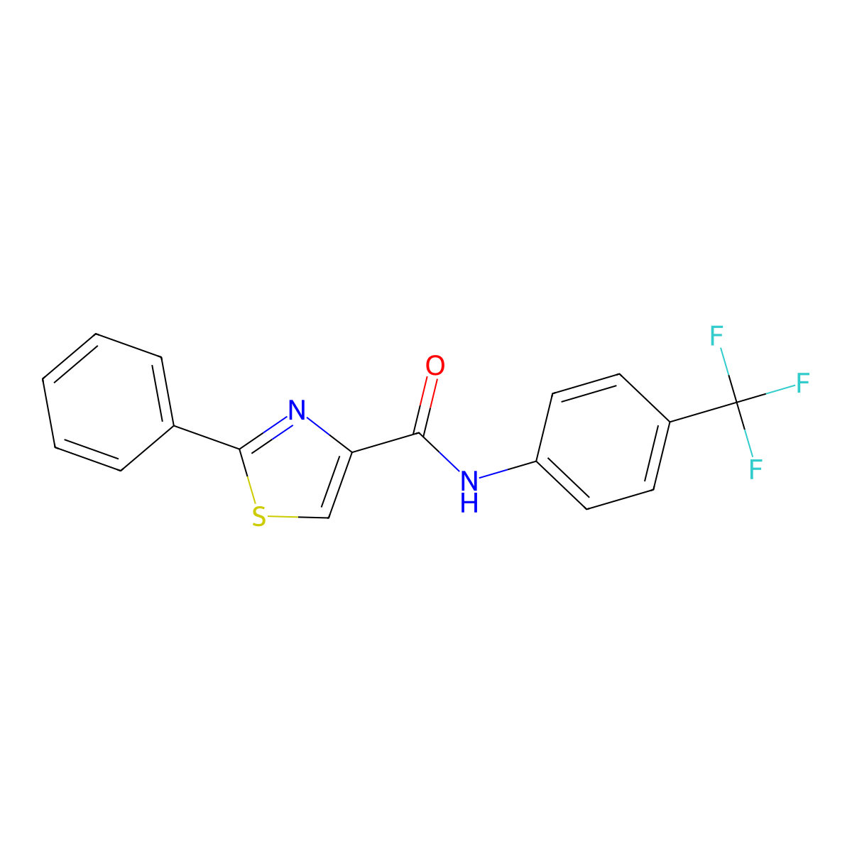 2-phenyl-N-[4-(trifluoromethyl)phenyl]-1,3-thiazole-4-carboxamide molecular structure, CAS 303998-24-5