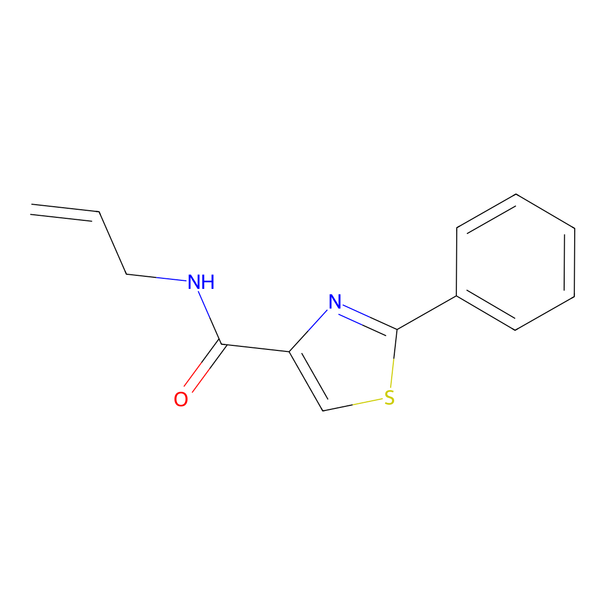 N-allyl-2-phenyl-1,3-thiazole-4-carboxamide molecular structure, CAS 303998-28-9