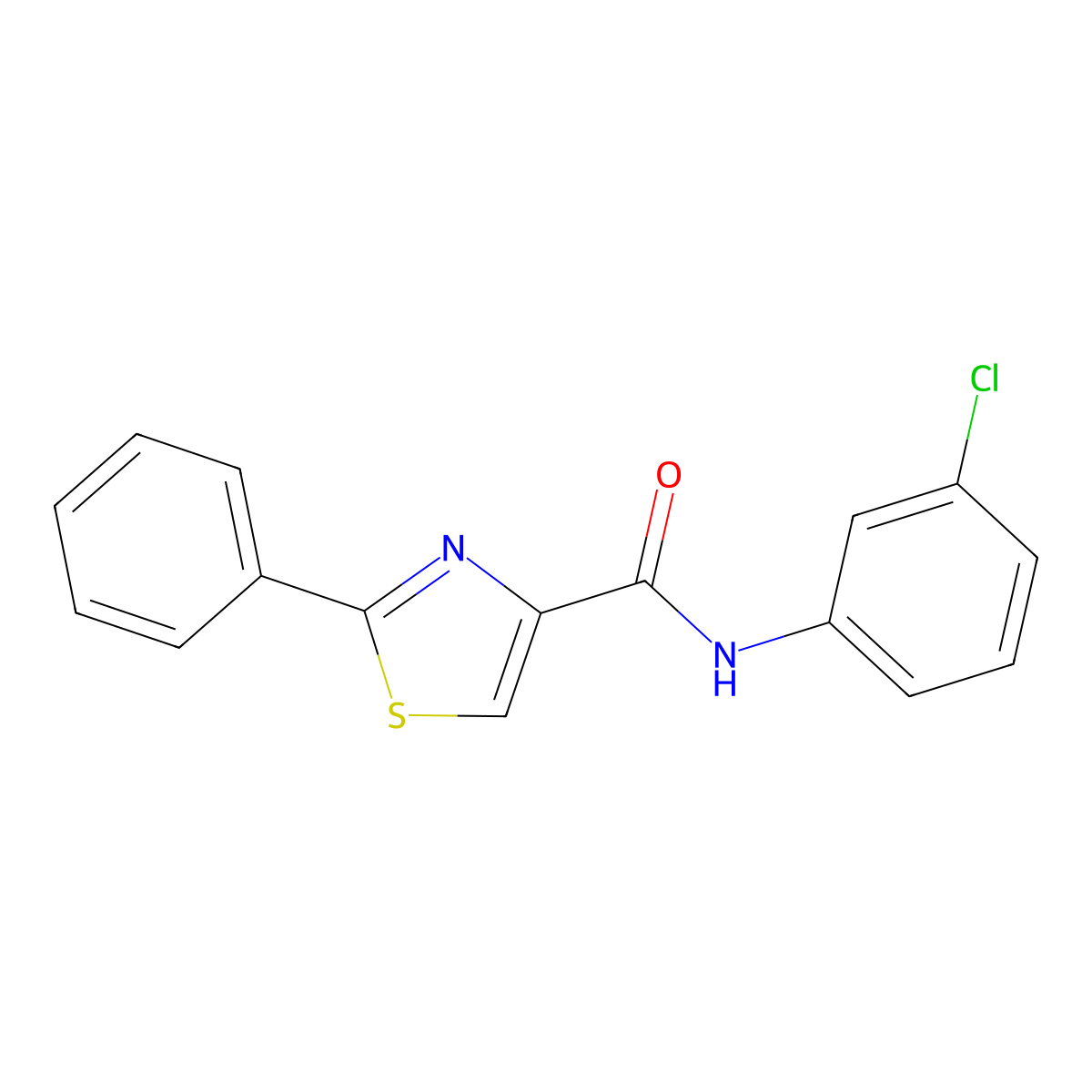 N-(3-chlorophenyl)-2-phenyl-1,3-thiazole-4-carboxamide molecular structure, CAS 303998-30-3