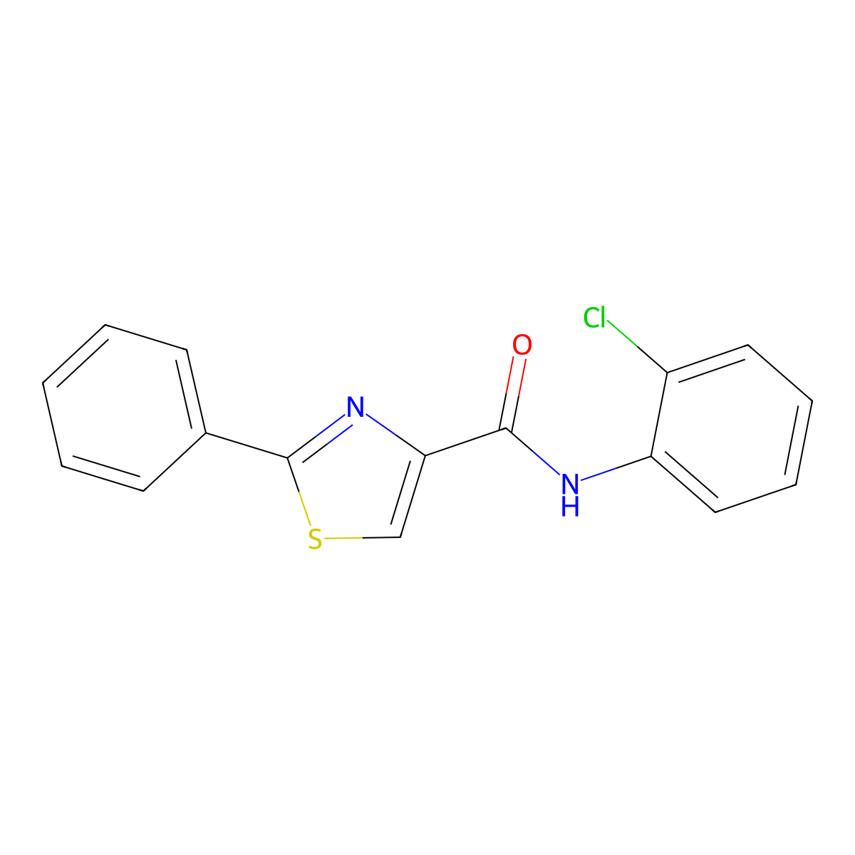 N-(2-chlorophenyl)-2-phenyl-1,3-thiazole-4-carboxamide molecular structure, CAS 303998-32-5