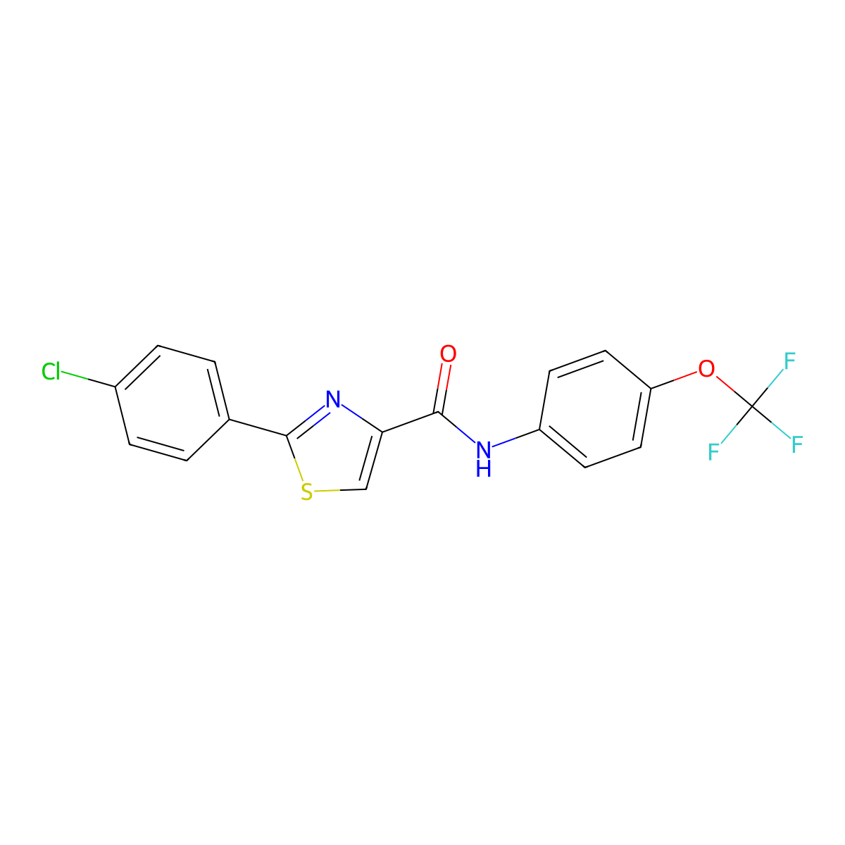 2-(4-chlorophenyl)-N-[4-(trifluoromethoxy)phenyl]-1,3-thiazole-4-carboxamide molecular structure, CAS 303998-36-9