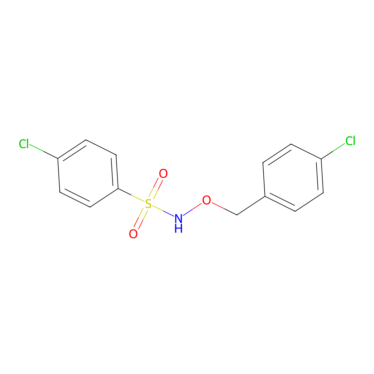4-chloro-N-[(4-chlorobenzyl)oxy]benzenesulfonamide molecular structure, CAS 303998-80-3