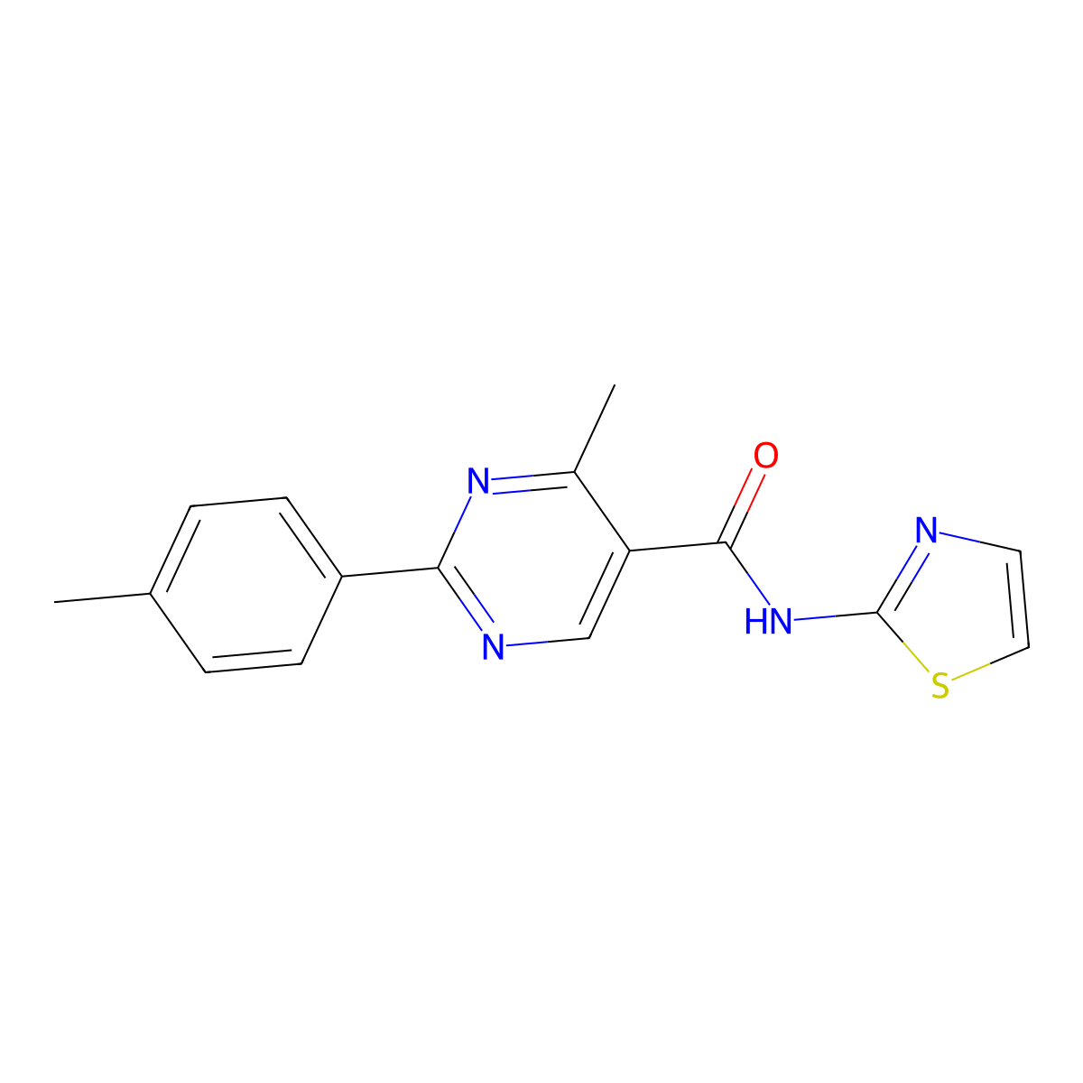 4-methyl-2-(4-methylphenyl)-N-(1,3-thiazol-2-yl)pyrimidine-5-carboxamide molecular structure, CAS 303998-83-6