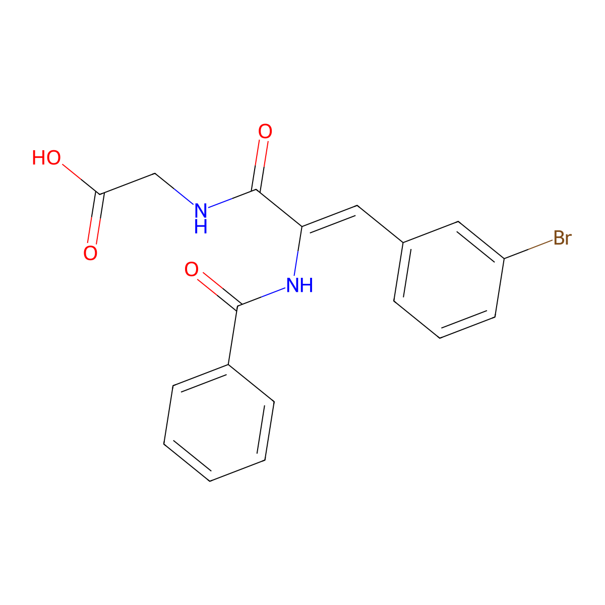 2-[3-(3-Bromophenyl)-2-(phenylformamido)prop-2-enamido]acetic acid molecular structure, CAS 303999-88-4