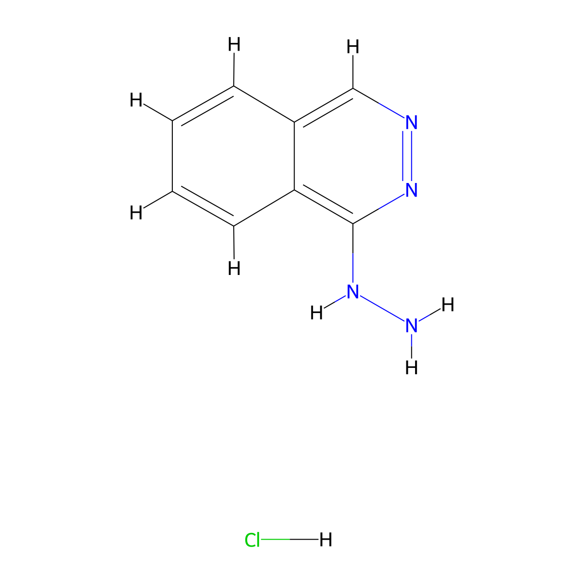 Hydralazine Hydrochloride molecular structure, CAS 304-20-1