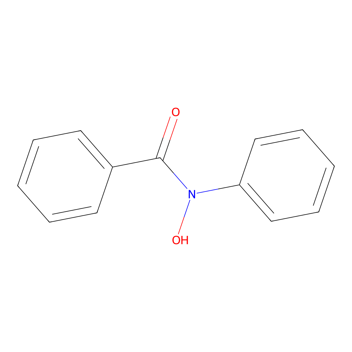 N-benzoyl-N-phenylhydroxylamine molecular structure, CAS 304-88-1