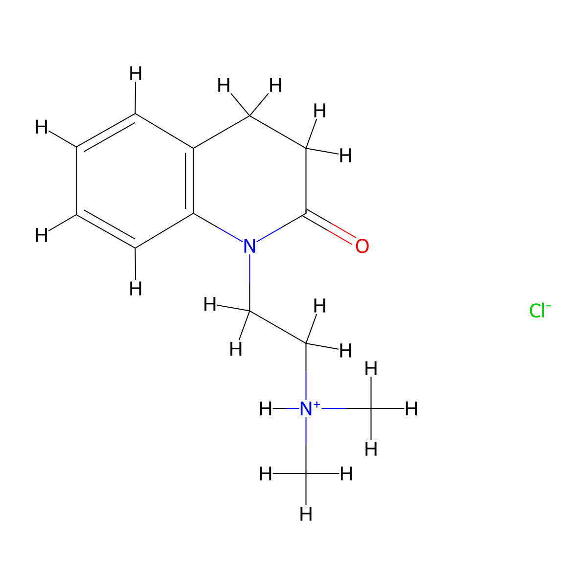 Carbostyril, 3,4-dihydro-1-(2-(dimethylamino)ethyl)-, hydrochloride molecular structure, CAS 3040-11-7