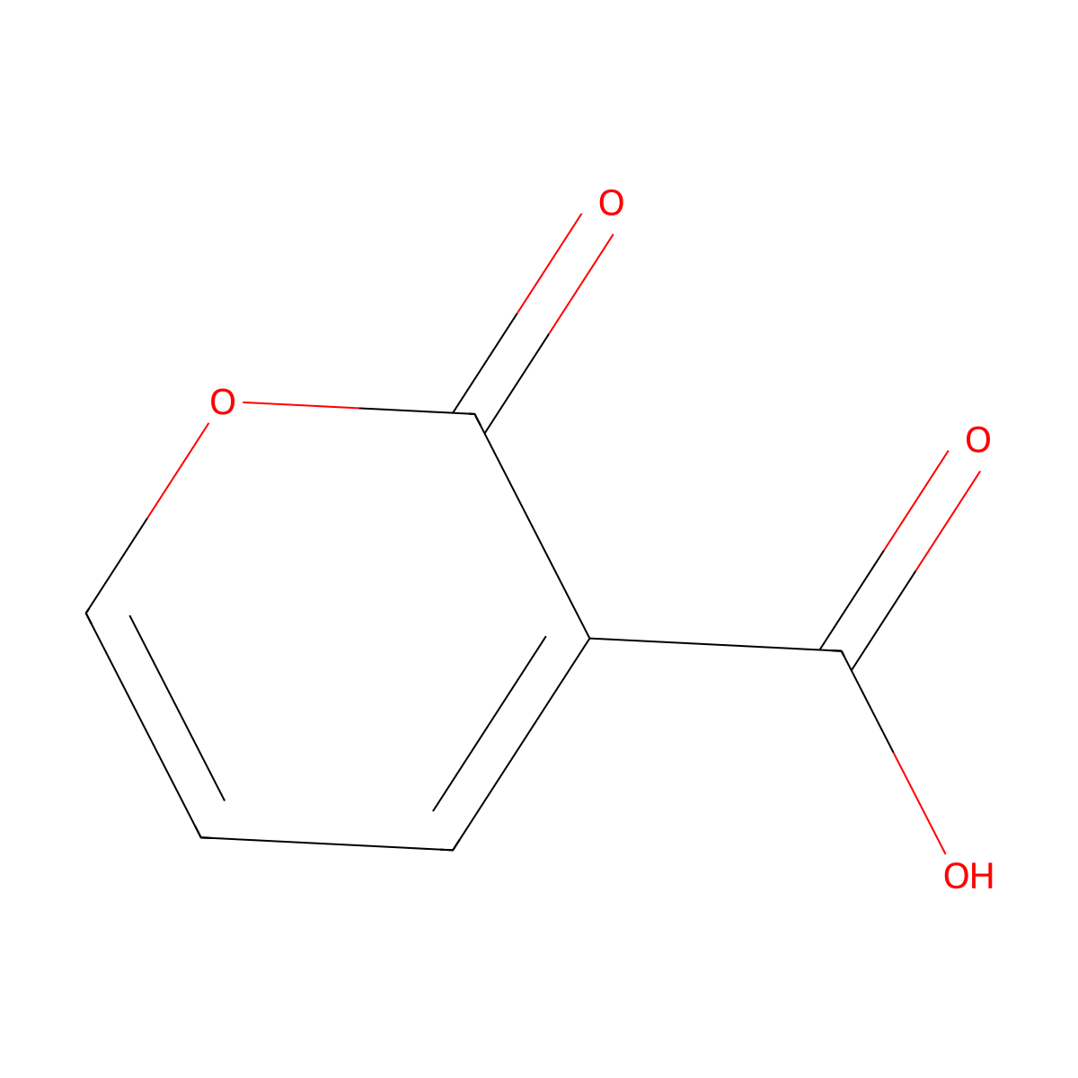 2-oxo-2H-pyran-3-carboxylic acid molecular structure, CAS 3040-20-8