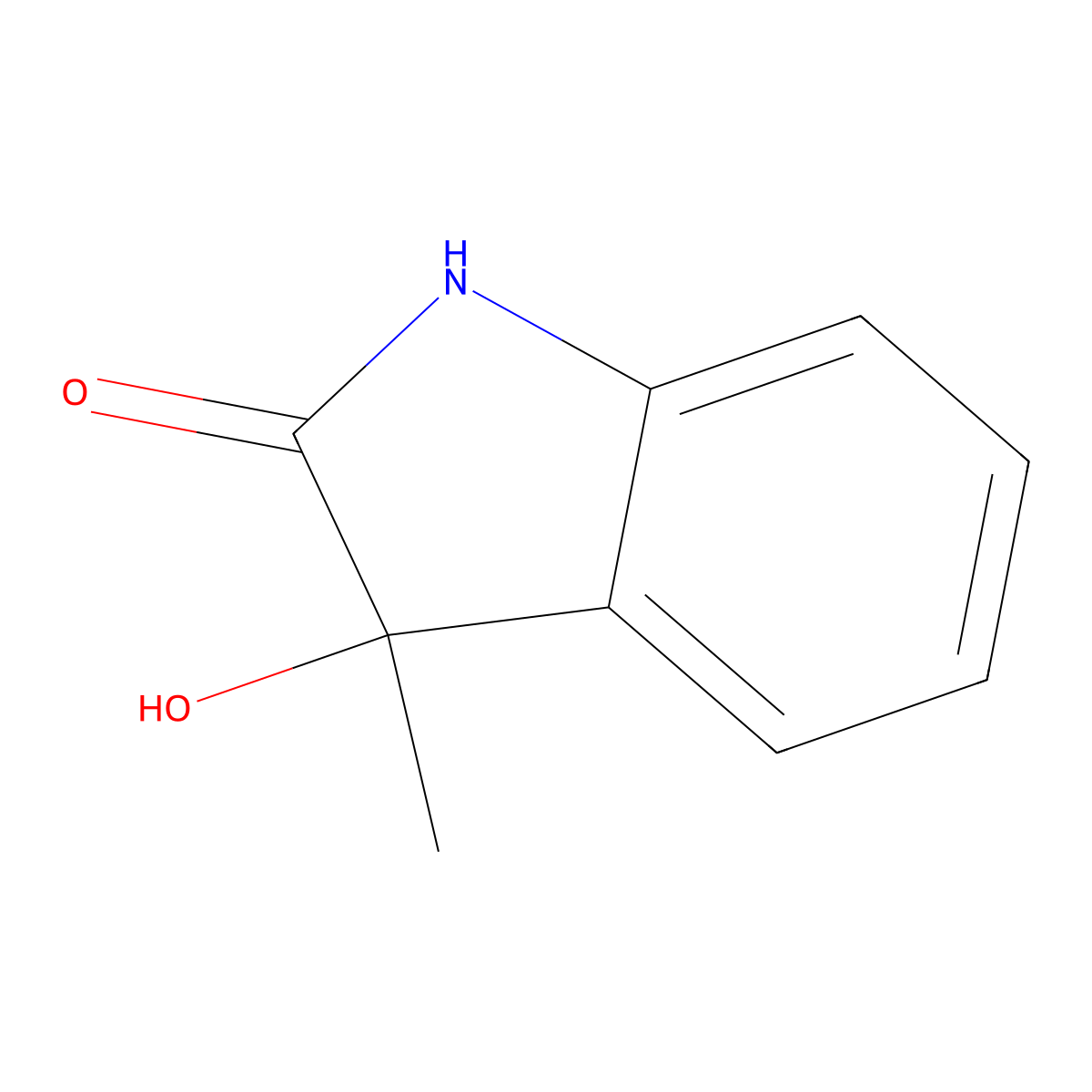 3-Hydroxy-3-methyloxindole molecular structure, CAS 3040-34-4