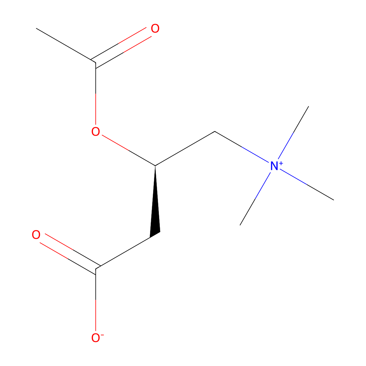 Acetyl-L-Carnitine molecular structure, CAS 3040-38-8