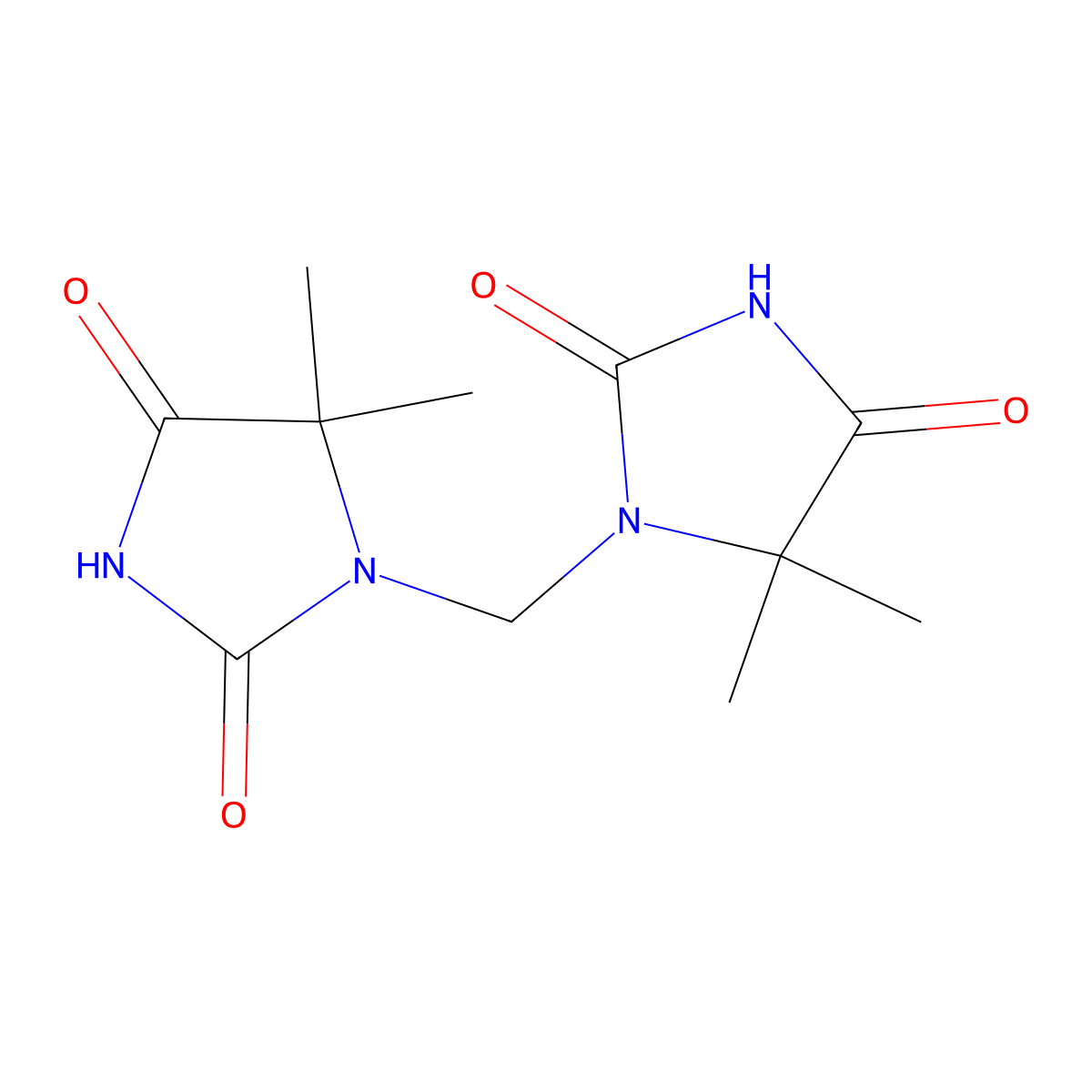 1,1'-Methylenebis(5,5-dimethylimidazolidine-2,4-dione) molecular structure, CAS 3040-92-4