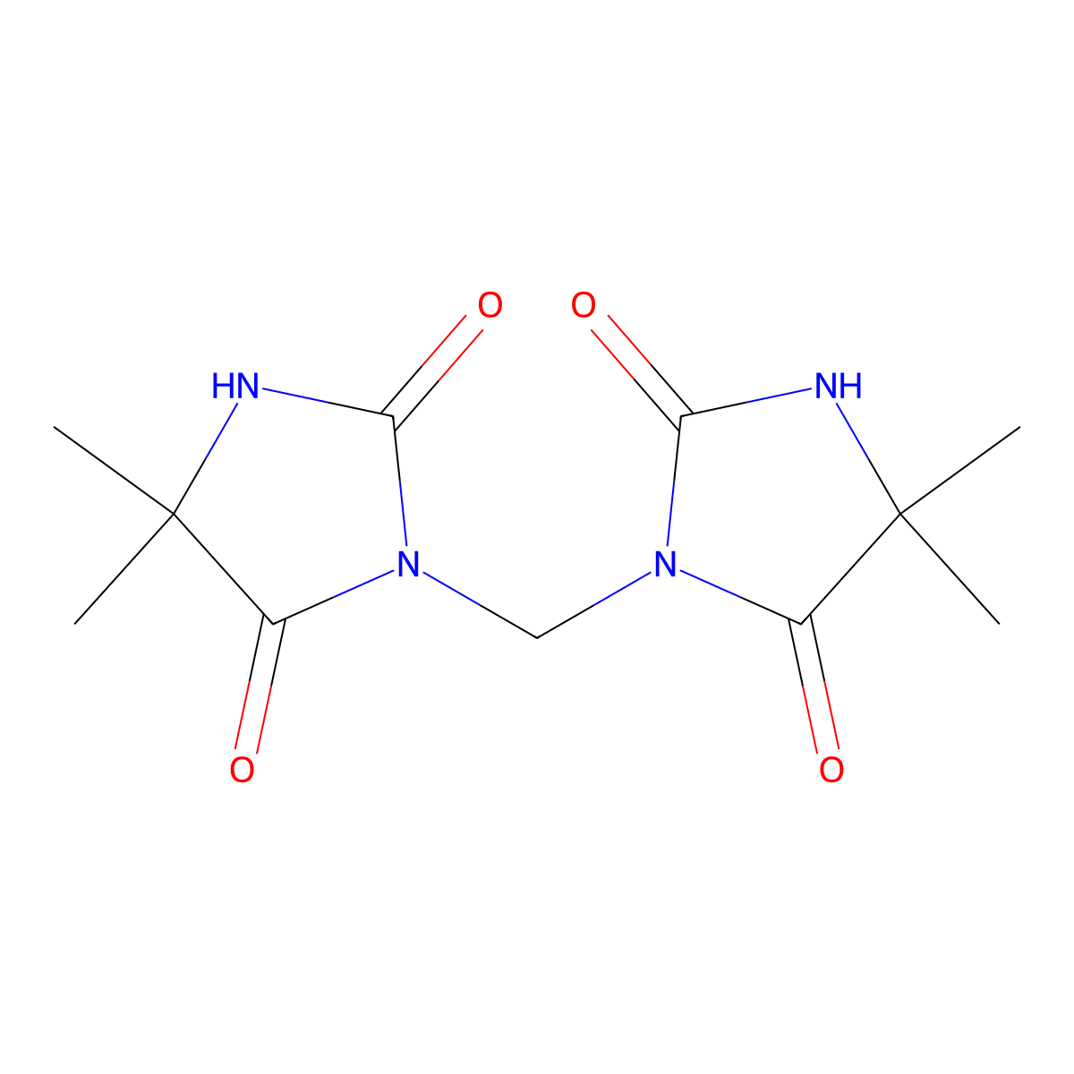 3,3'-Methylenebis(5,5-dimethylimidazolidine-2,4-dione) molecular structure, CAS 3040-97-9