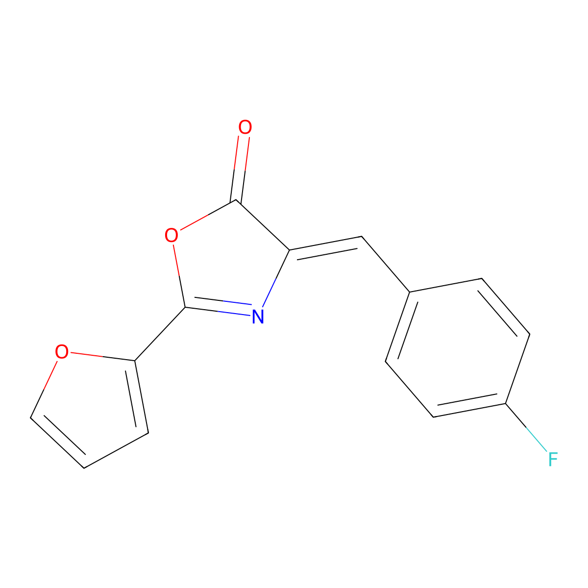 (4Z)-4-[(4-Fluorophenyl)methylidene]-2-(furan-2-yl)-4,5-dihydro-1,3-oxazol-5-one molecular structure, CAS 304000-00-8