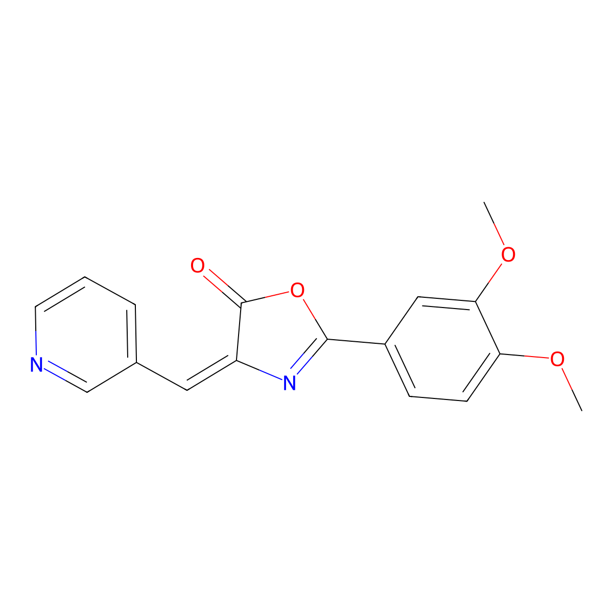 2-(3,4-dimethoxyphenyl)-4-(pyridin-3-ylmethylene)oxazol-5(4H)-one molecular structure, CAS 304000-05-3