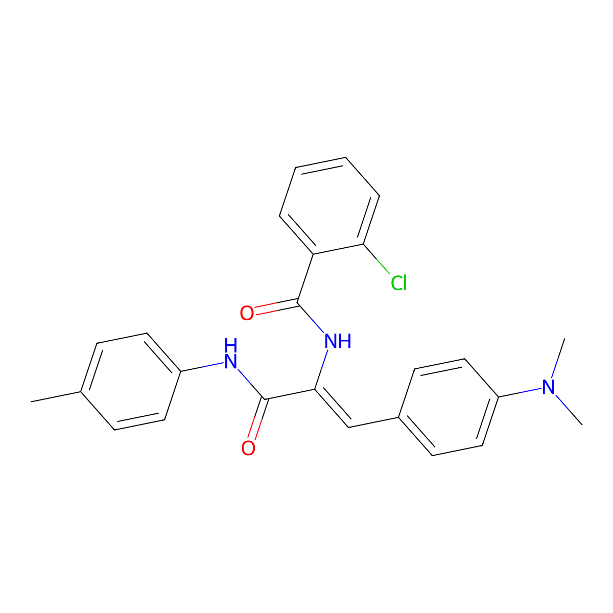 2-[(2-Chlorophenyl)formamido]-3-[4-(dimethylamino)phenyl]-N-(4-methylphenyl)prop-2-enamide molecular structure, CAS 304000-11-1