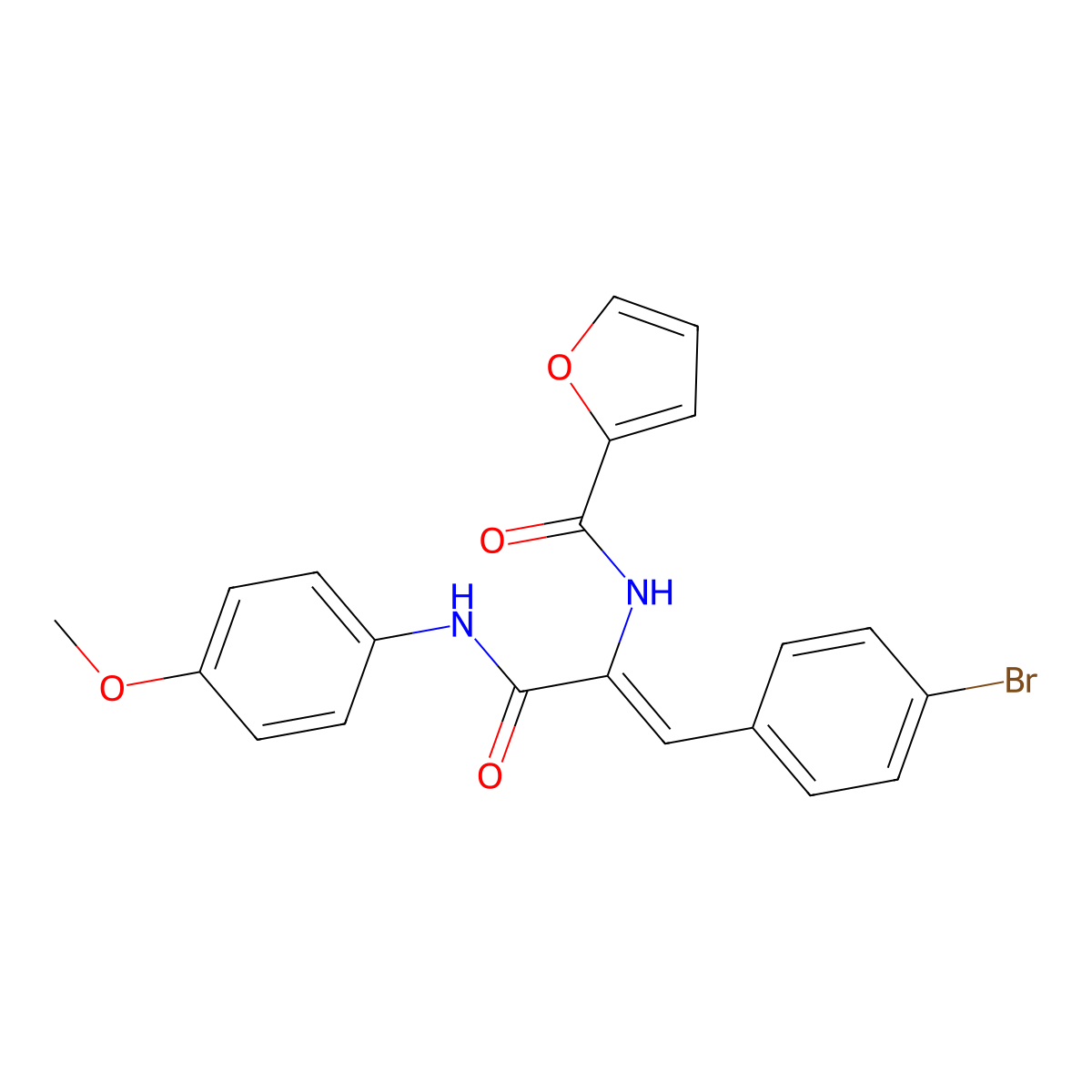 3-(4-Bromophenyl)-2-(furan-2-ylformamido)-N-(4-methoxyphenyl)prop-2-enamide molecular structure, CAS 304000-24-6