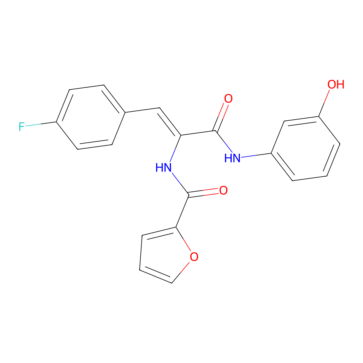 3-(4-Fluorophenyl)-2-(furan-2-ylformamido)-N-(3-hydroxyphenyl)prop-2-enamide molecular structure, CAS 304000-41-7