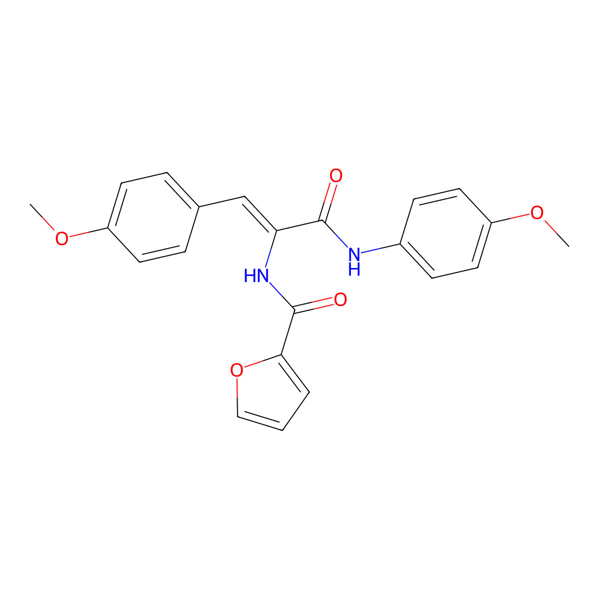 2-(Furan-2-ylformamido)-N,3-bis(4-methoxyphenyl)prop-2-enamide molecular structure, CAS 304000-68-8
