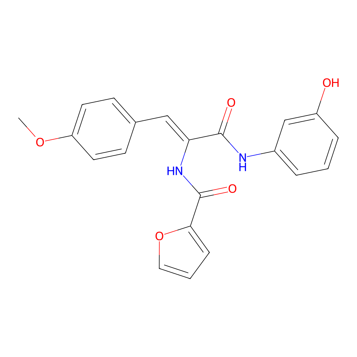 (2Z)-2-(Furan-2-ylformamido)-N-(3-hydroxyphenyl)-3-(4-methoxyphenyl)prop-2-enamide molecular structure, CAS 304000-72-4