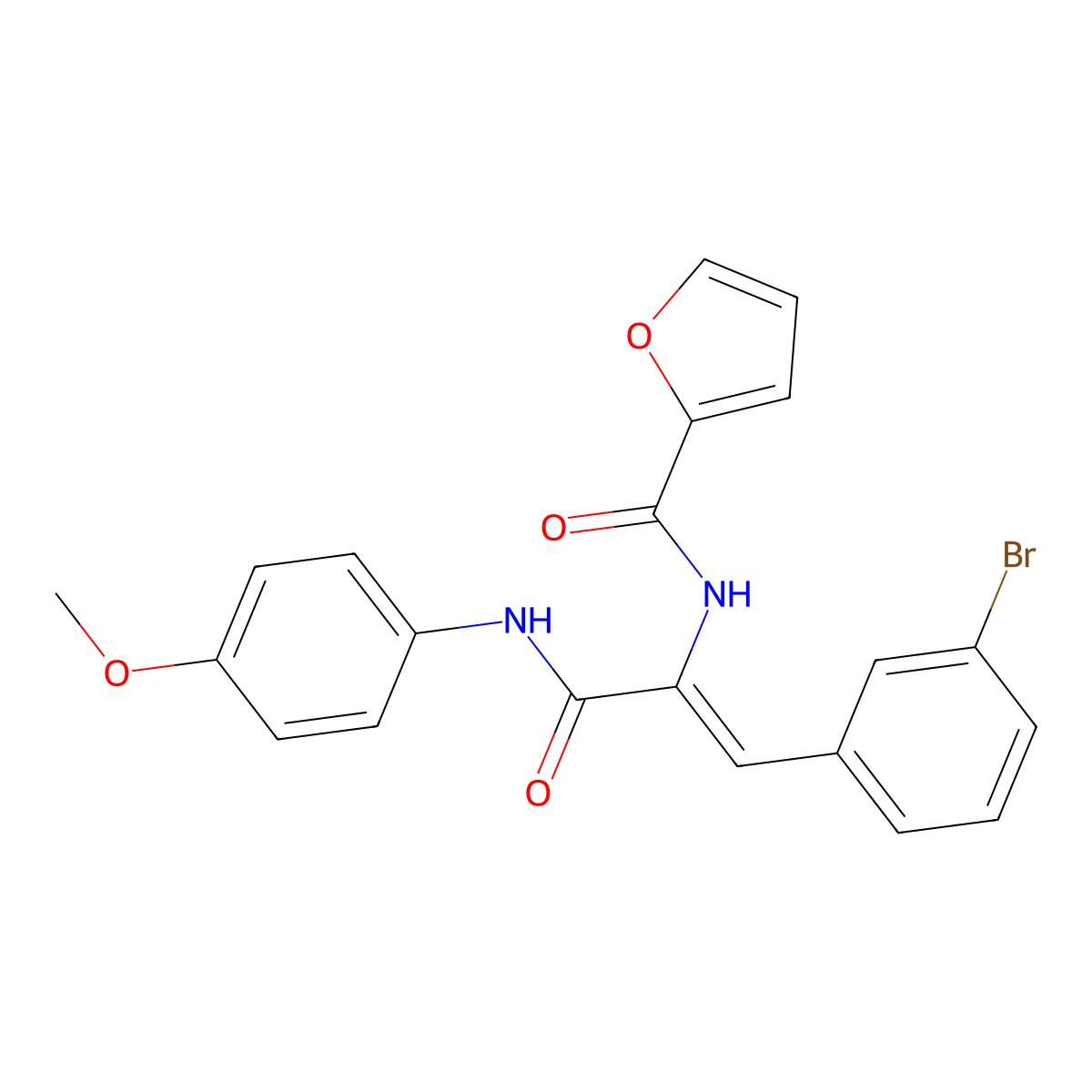 3-(3-Bromophenyl)-2-(furan-2-ylformamido)-N-(4-methoxyphenyl)prop-2-enamide molecular structure, CAS 304000-88-2