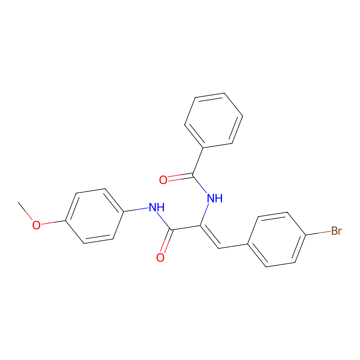 3-(4-Bromophenyl)-N-(4-methoxyphenyl)-2-(phenylformamido)prop-2-enamide molecular structure, CAS 304000-99-5