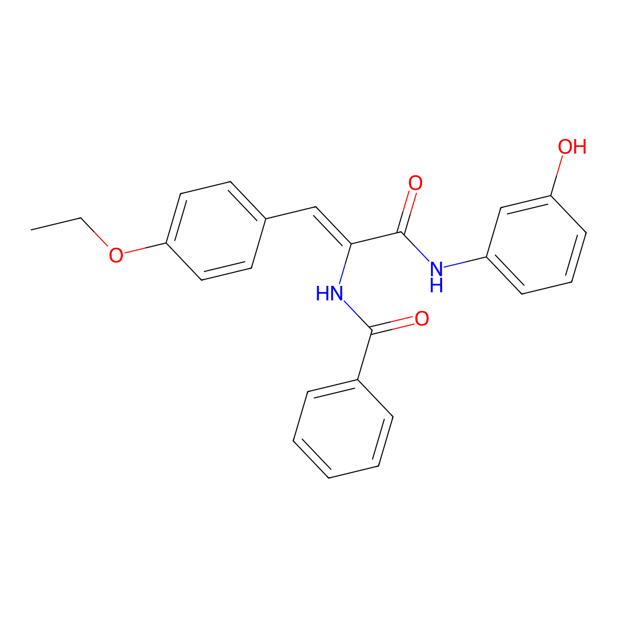 3-(4-Ethoxyphenyl)-N-(3-hydroxyphenyl)-2-(phenylformamido)prop-2-enamide molecular structure, CAS 304001-42-1
