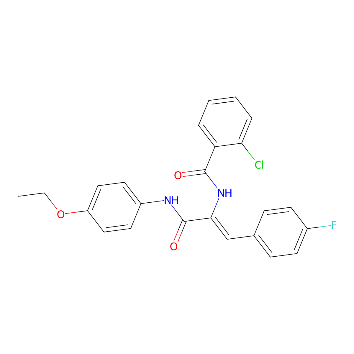 2-[(2-Chlorophenyl)formamido]-N-(4-ethoxyphenyl)-3-(4-fluorophenyl)prop-2-enamide molecular structure, CAS 304001-52-3