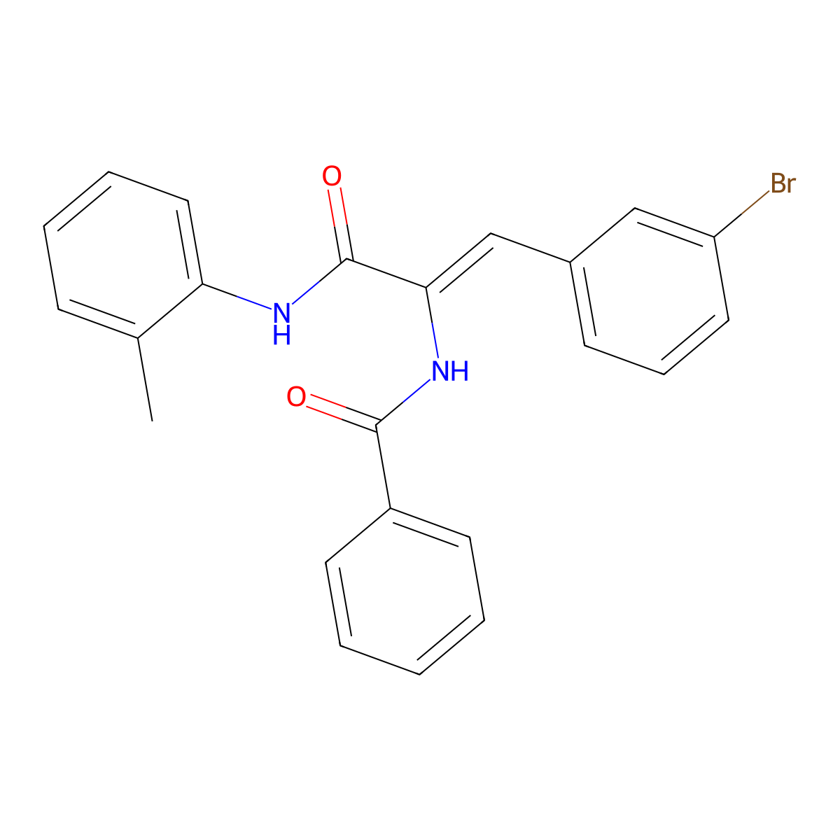 (2Z)-3-(3-Bromophenyl)-N-(2-methylphenyl)-2-(phenylformamido)prop-2-enamide molecular structure, CAS 304001-56-7