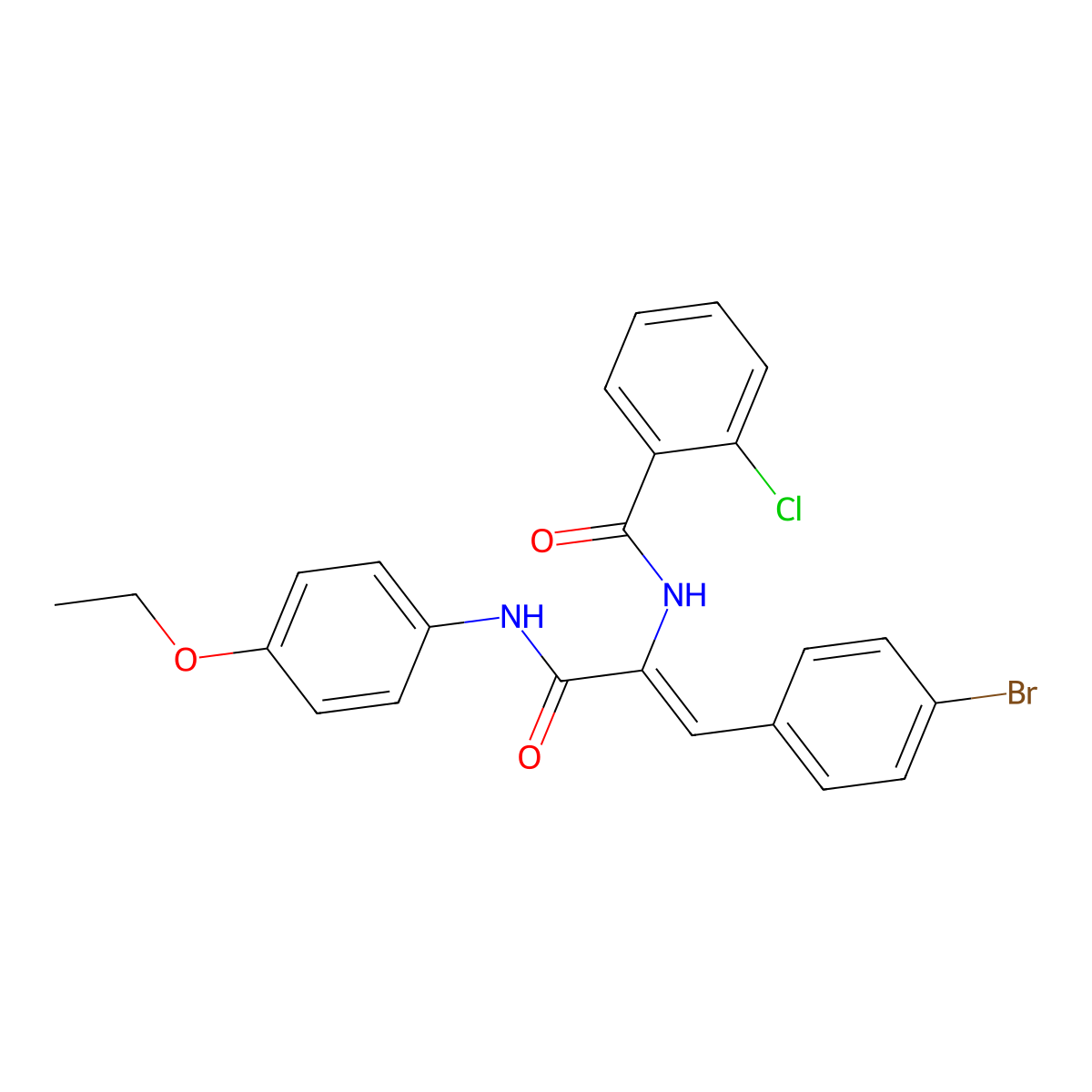 3-(4-Bromophenyl)-2-[(2-chlorophenyl)formamido]-N-(4-ethoxyphenyl)prop-2-enamide molecular structure, CAS 304001-57-8