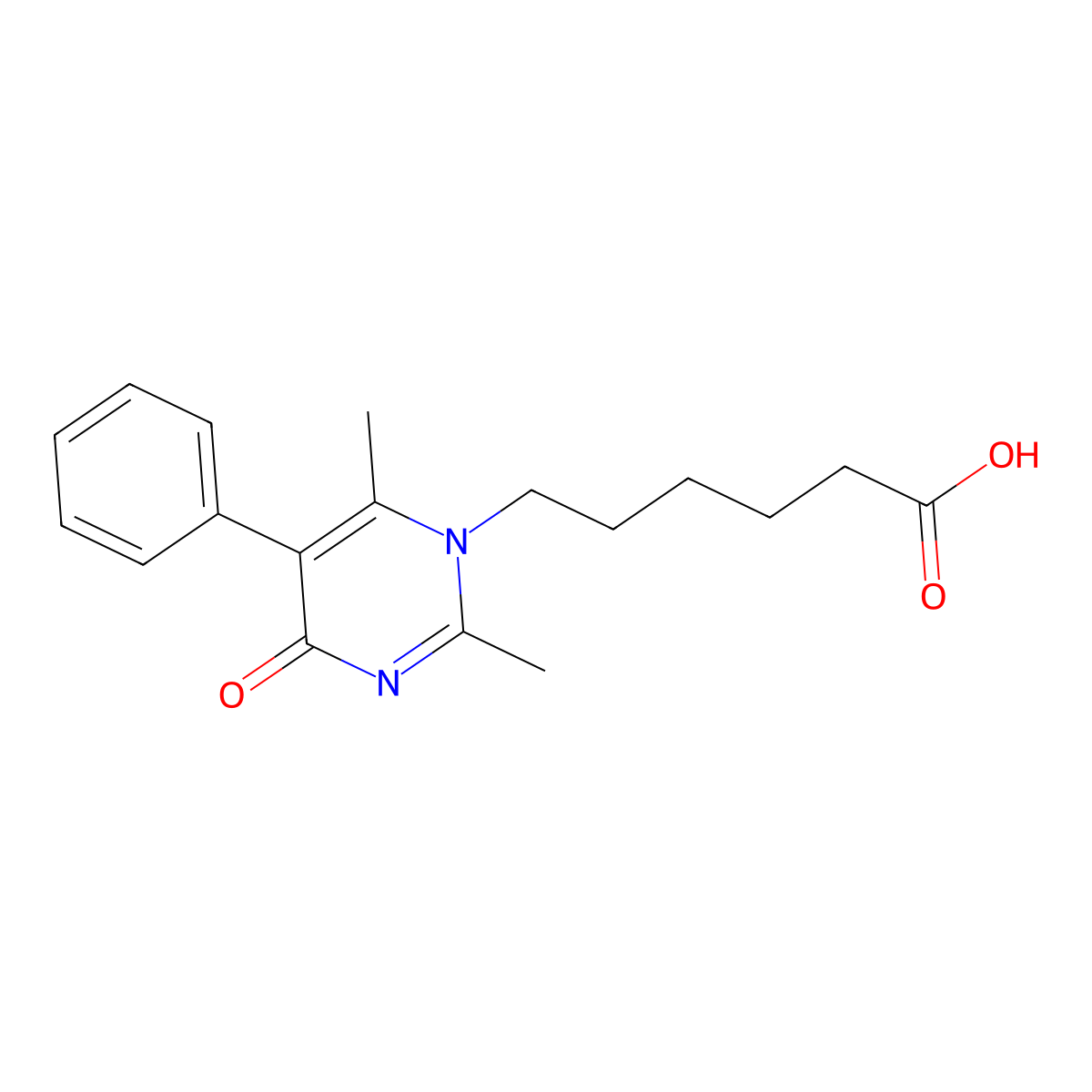 6-(2,6-Dimethyl-4-oxo-5-phenylpyrimidin-1-yl)hexanoic acid molecular structure, CAS 304002-12-8