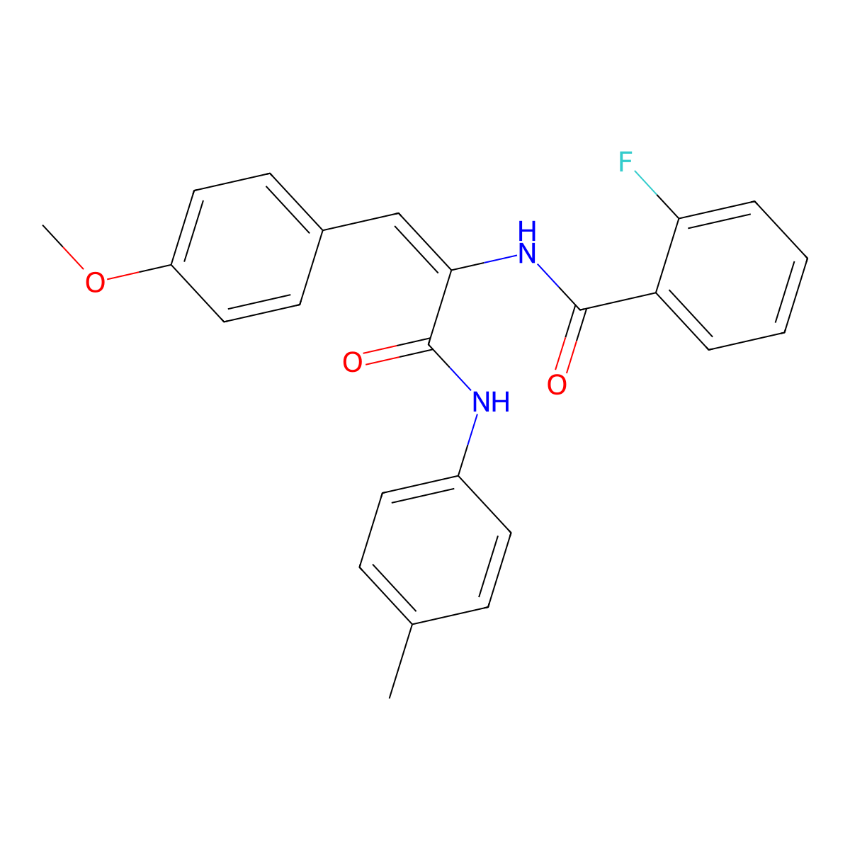 2-[(2-Fluorophenyl)formamido]-3-(4-methoxyphenyl)-N-(4-methylphenyl)prop-2-enamide molecular structure, CAS 304002-68-4
