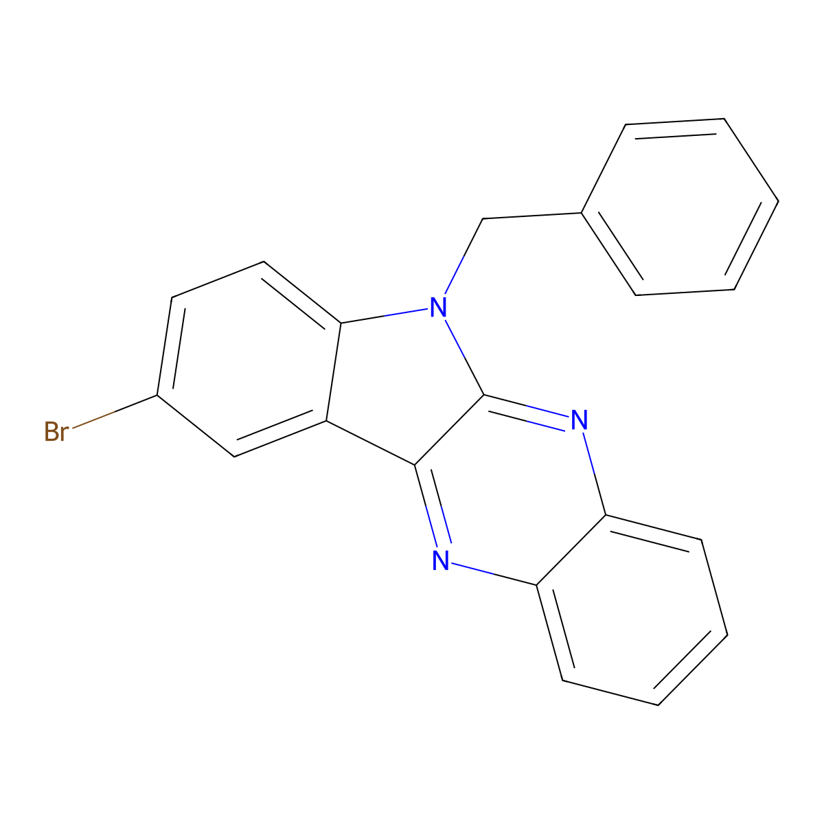 6-benzyl-9-bromo-6H-indolo[2,3-b]quinoxaline molecular structure, CAS 304003-27-8