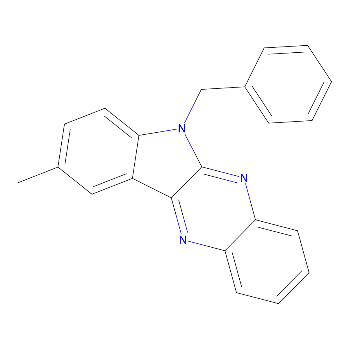 6-benzyl-9-methyl-6H-indolo[2,3-b]quinoxaline molecular structure, CAS 304003-28-9