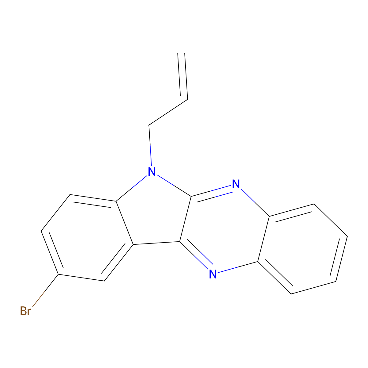 9-bromo-6-(prop-2-en-1-yl)-6H-indolo[2,3-b]quinoxaline molecular structure, CAS 304003-30-3