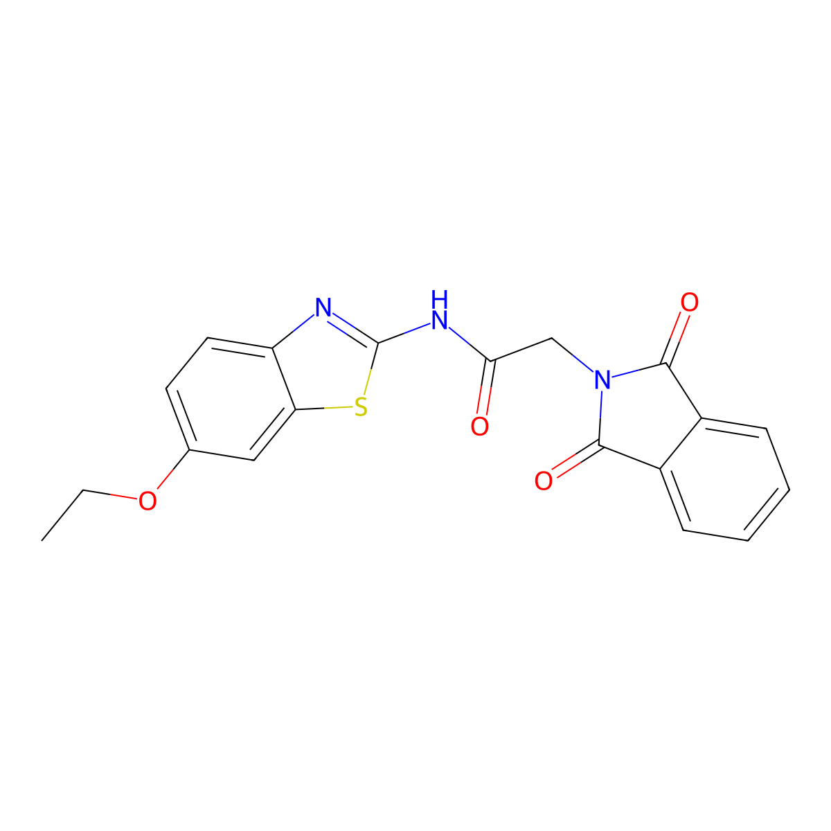 2-(1,3-dioxo-1,3-dihydro-2H-isoindol-2-yl)-N-(6-ethoxy-1,3-benzothiazol-2-yl)acetamide molecular structure, CAS 304003-71-2